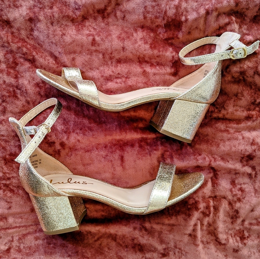Gold block heels